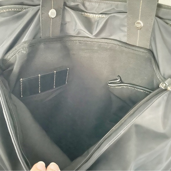 COACH Tote Bag Unisex Nylon/Genuine Leather Black 2-Way Shoulder/Top Handle - Picture 9 of 12